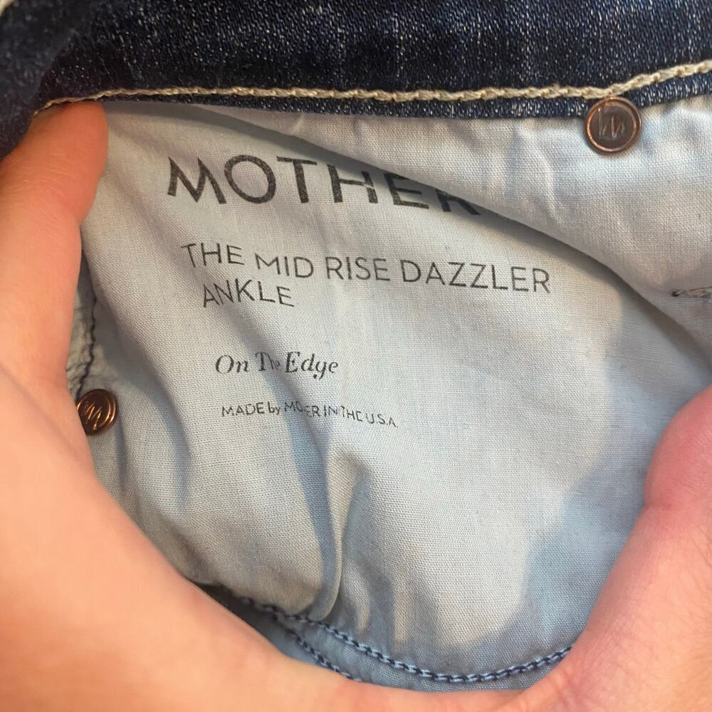 Mother Denim The Mid Rise Dazzler Ankle Jeans Womens Size 24 On The Edge Wash - Picture 5 of 8